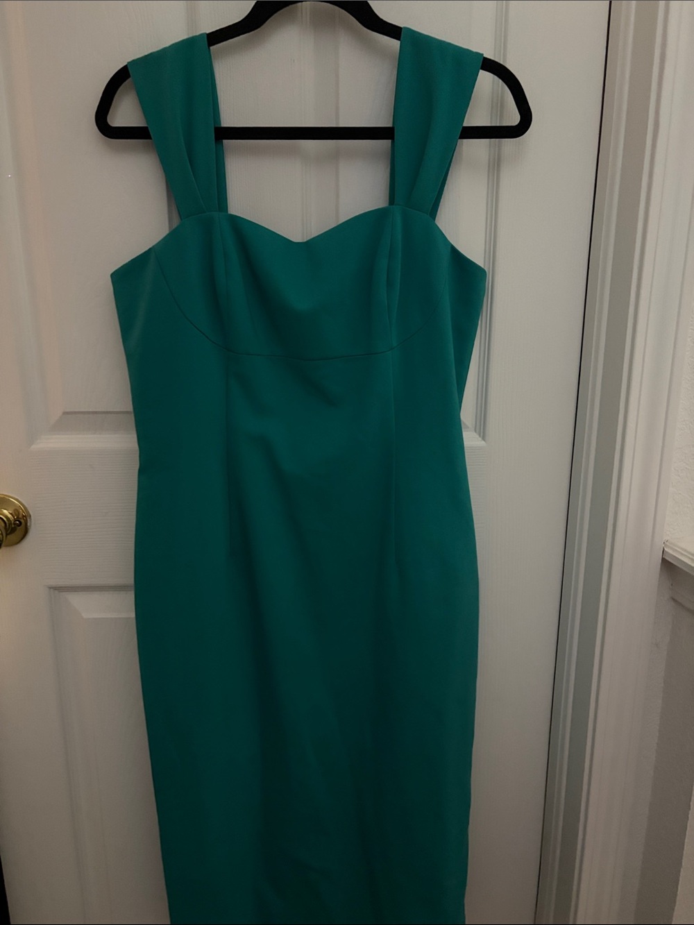 Teal Square-Strap Bodycon Dress